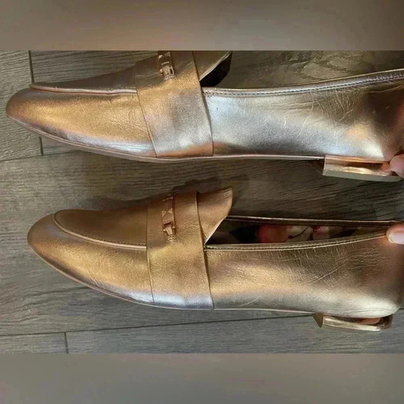 Ted Baker Eliena Snaffle Trim Metallic Golden Leather Loafers- Women- US 9.5 - Picture 6 of 10